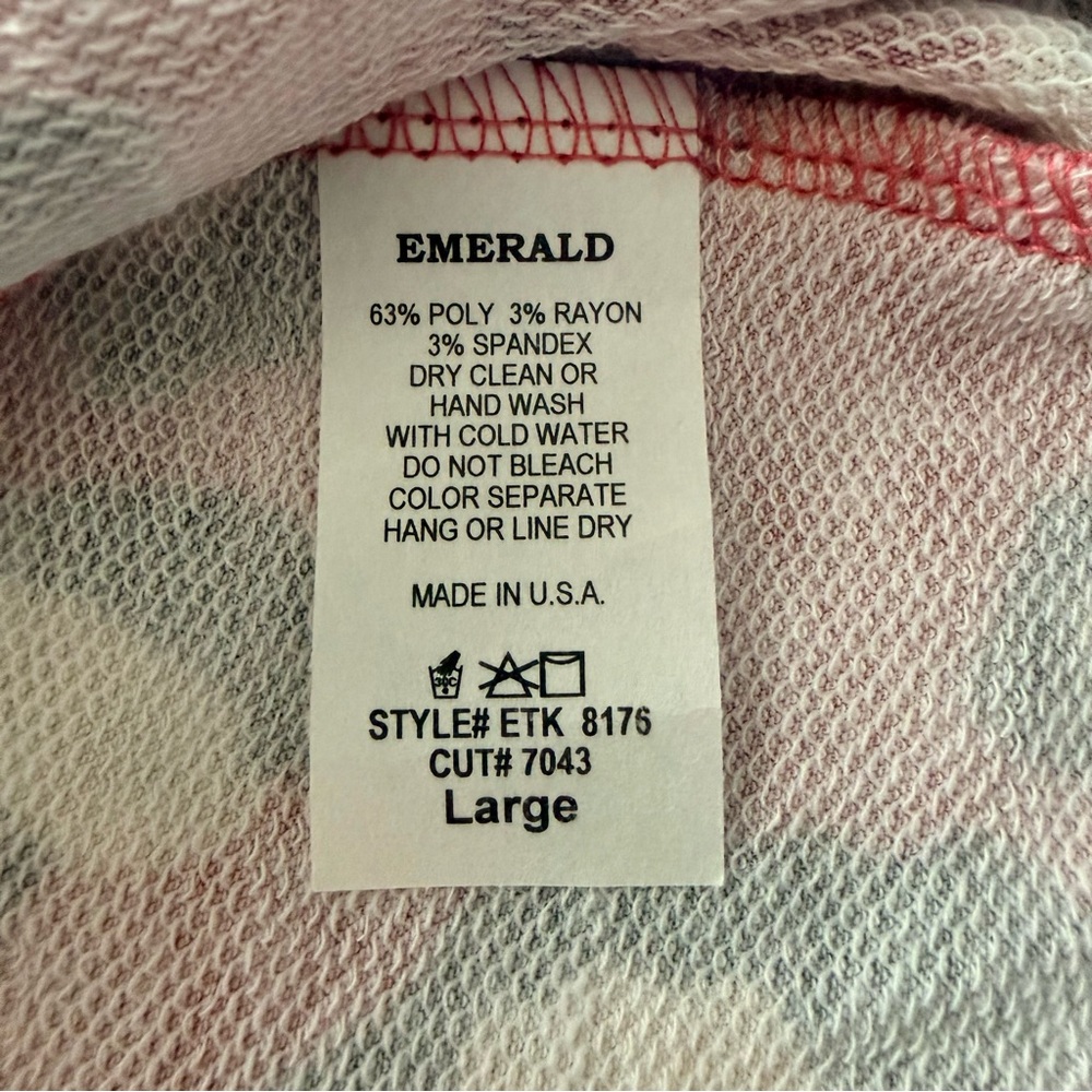 NWOT-Emerald Brand Pink/Merlot/Gray Leopard Long Sleeve Tunic Dress SZ L - Picture 8 of 9